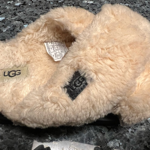 UGG Sherpa Fuzz Sugar Cross Plant Based Sustainable Platform Slides - Picture 12 of 16